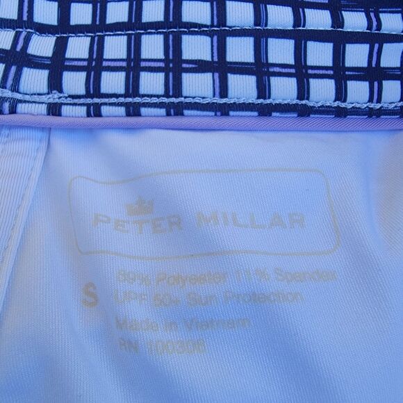 Peter Millar Small Blue/wht Plaid UPF 50+ Golf Skirt Skort Polyester Pockets - Picture 3 of 3